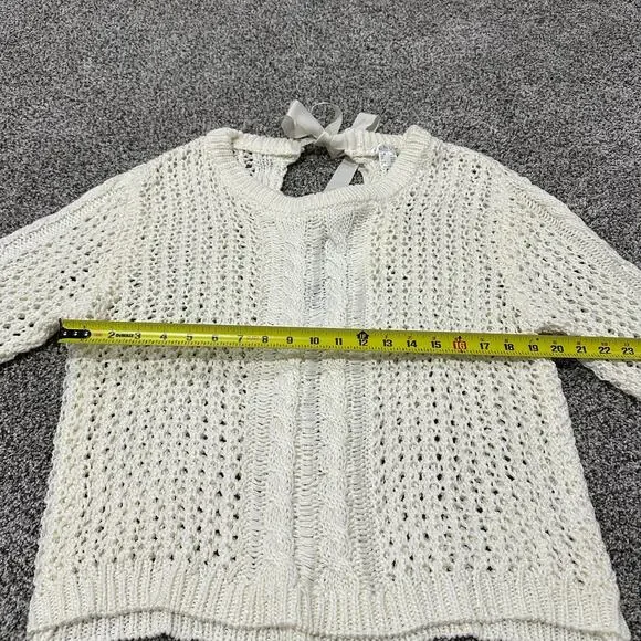 New with tags, VENUS Bow Tie Crochet Sweater, Cream, Size XL - Picture 9 of 15
